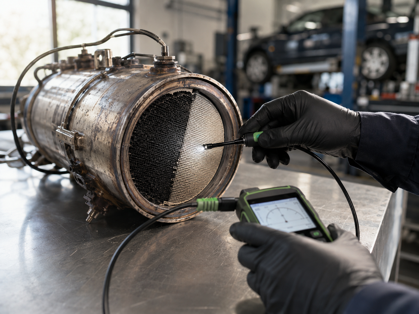 Contrôle d’un filtre à particules avec un appareil de mesure